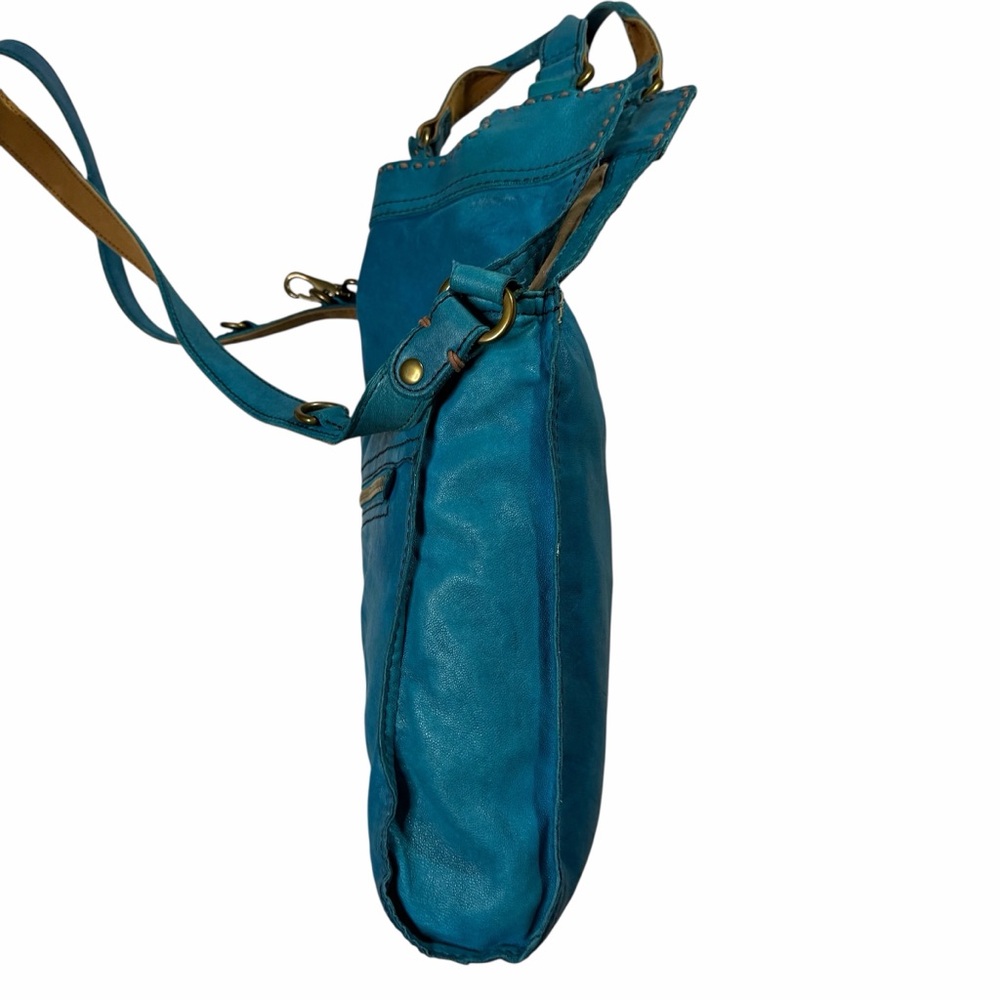 Lucky Brand Abbey Road Turquoise Floral Leather Bag - Picture 6 of 9
